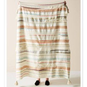 Anthropologie Jess Feury Woven Sunstreak Throw Blanket 60" x 50"